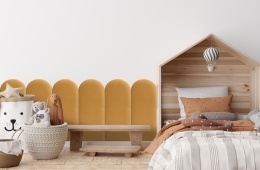 30x80 cm Żółty Welur Panel Tapicerowany