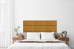 60x20 cm Żółty Welur Panel Tapicerowany