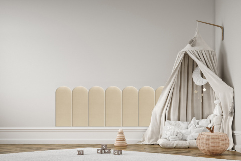 20x60 cm Kremowy Panel Tapicerowany