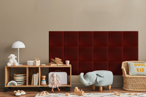 50x50 cm Bordowy Panel Tapicerowany