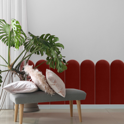 20x60 cm Bordowy Panel Tapicerowany