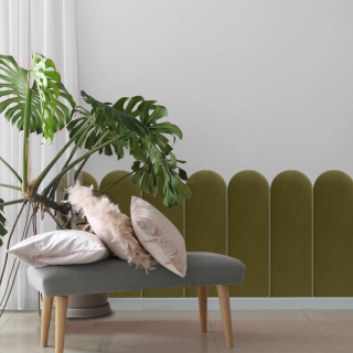 20x60 cm Khaki Panel Tapicerowany