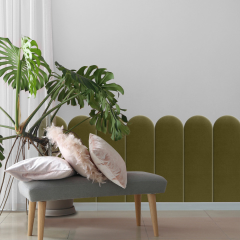 20x60 cm Khaki Panel Tapicerowany