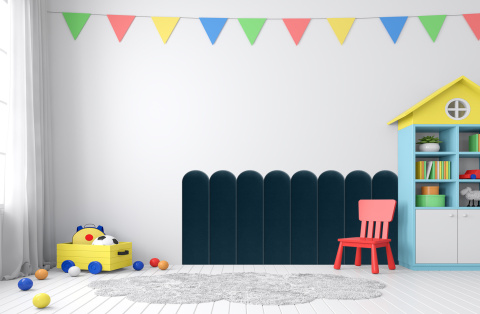 20x80 cm Granatowy Panel Tapicerowany