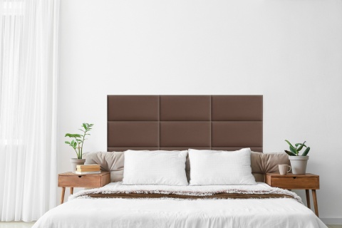 80x20 cm Brązowy Panel Tapicerowany