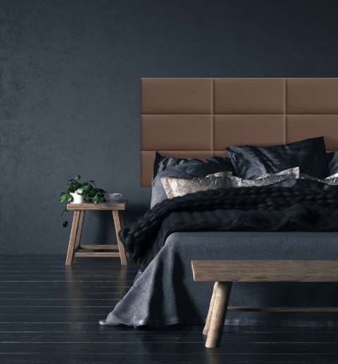 80x20 cm Brązowy Panel Tapicerowany