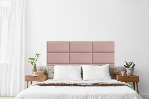 80x20 cm Różowy Panel Tapicerowany