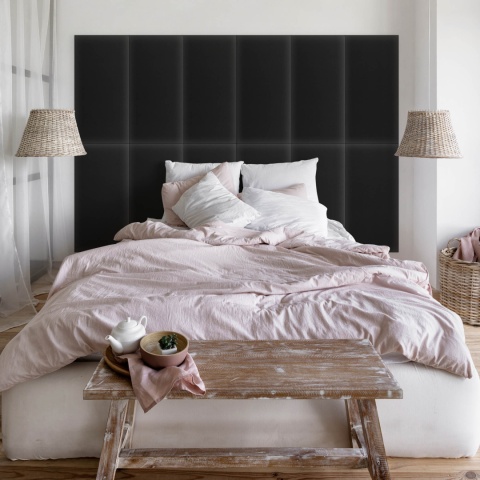 100x20 cm Grafitowy Eko Skóra Panel Tapicerowany