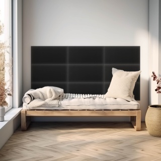 90x30 cm Eko Skóra Grafitowy Panel Tapicerowany