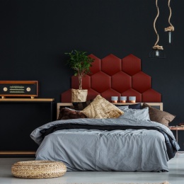 26x30 cm Bordowy Welur Panel Tapicerowany