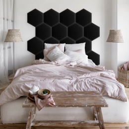 26x30 cm Czarny Eko Skóra Panel Tapicerowany