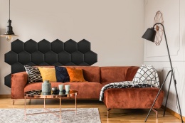 26x30 cm Czarny Welur Panel Tapicerowany