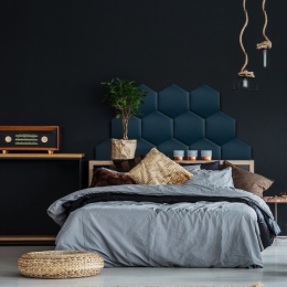 26x30 cm Granatowy Welur Panel Tapicerowany