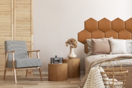 26x30 cm Miodowy Welur Panel Tapicerowany