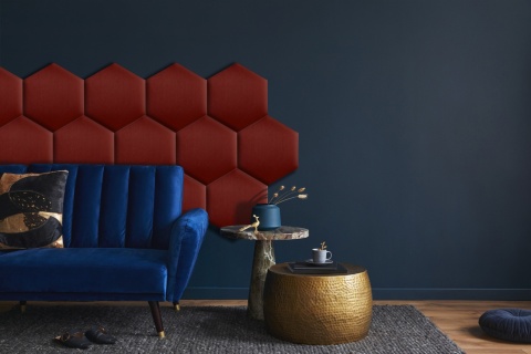 35x40 cm Bordowy Welur Panel Tapicerowany