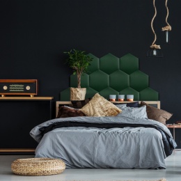 35x40 cm Butelkowa Zieleń Welur Panel Tapicerowany