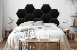 35x40 cm Czarny Eko Skóra Panel Tapicerowany