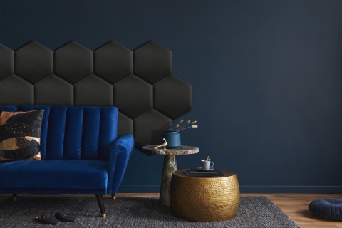 35x40 cm Czarny Welur Panel Tapicerowany