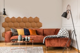 35x40 cm Miodowy Welur Panel Tapicerowany