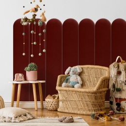 20x100 cm Bordowy Welur Panel Tapicerowany