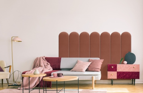 20x100 cm Brudny Róż Welur Panel Tapicerowany