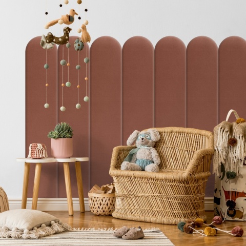 20x100 cm Brudny Róż Welur Panel Tapicerowany