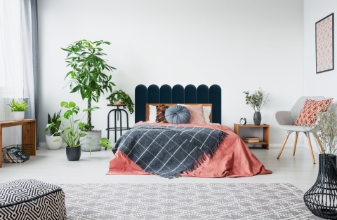 20x100 cm Granatowy Welur Panel Tapicerowany