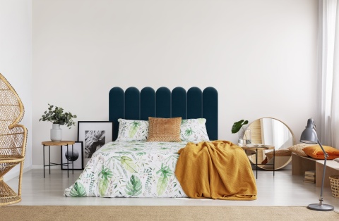 20x100 cm Granatowy Welur Panel Tapicerowany