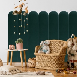 20x100 cm Turkusowy Welur Panel Tapicerowany