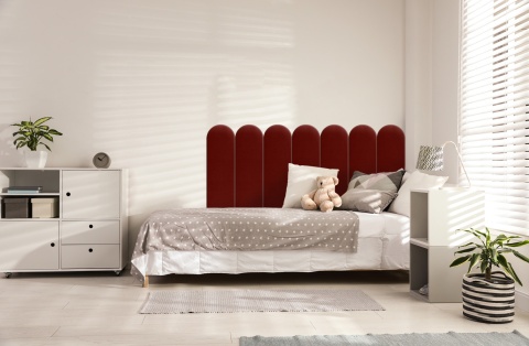 20x60 cm Bordowy Welur Panel Tapicerowany 20x60 cm Bordowy Welur Panel Tapicerowany