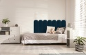 20x60 cm Granatowy Welur Panel Tapicerowany