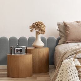 20x60 cm Jasny Szary Welur Panel Tapicerowany