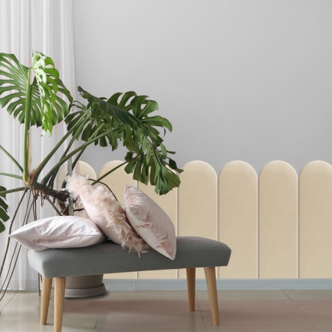 20x60 cm Kremowy Welur Panel Tapicerowany 20x60 cm Kremowy Welur Panel Tapicerowany