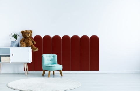 20x80 cm Bordowy Welur Panel Tapicerowany 20x80 cm Bordowy Welur Panel Tapicerowany