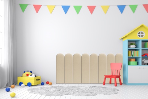 20x80 cm Kremowy Welur Panel Tapicerowany 20x80 cm Kremowy Welur Panel Tapicerowany
