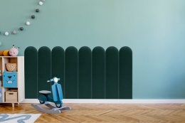 20x80 cm Turkusowy Welur Panel Tapicerowany