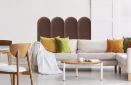 30x100 cm Brązowy Welur Panel Tapicerowany