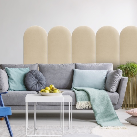30x100 cm Kremowy Welur Panel Tapicerowany 30x100 cm Kremowy Welur Panel Tapicerowany