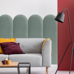 30x100 cm Miętowy Welur Panel Tapicerowany