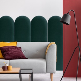 30x100 cm Turkusowy Welur Panel Tapicerowany