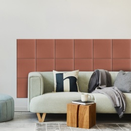 30x30 cm Brudny Róż Welur Panel Tapicerowany