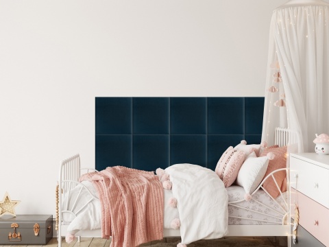 30x30 cm Granatowy Welur Panel Tapicerowany 30x30 cm Granatowy Welur Panel Tapicerowany