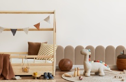 30x60 cm Beżowy Welur Panel Tapicerowany