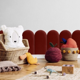 30x60 cm Bordowy Welur Panel Tapicerowany