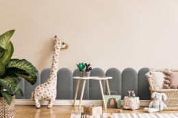 30x60 cm Jasny Szary Welur Panel Tapicerowany