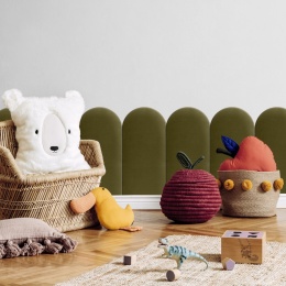 30x60 cm Khaki Welur Panel Tapicerowany