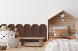 30x80 cm Brązowy Welur Panel Tapicerowany