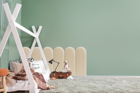 30x80 cm Kremowy Welur Panel Tapicerowany 30x80 cm Kremowy Welur Panel Tapicerowany