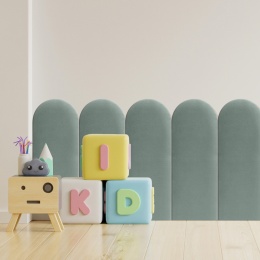 30x80 cm Miętowy Welur Panel Tapicerowany