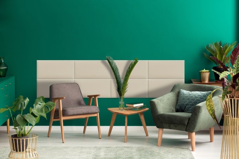 50x30 cm Kremowy Welur Panel Tapicerowany 50x30 cm Kremowy Welur Panel Tapicerowany